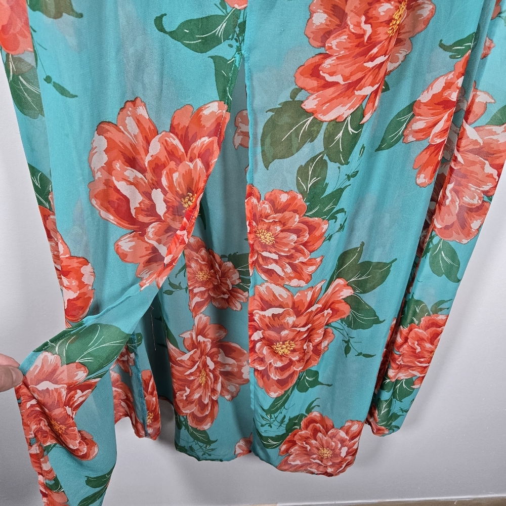 Flying Tomato Floral Ruffle Off Shoulder Smocked Waist Maxi Dress Size Large - Picture 9 of 13